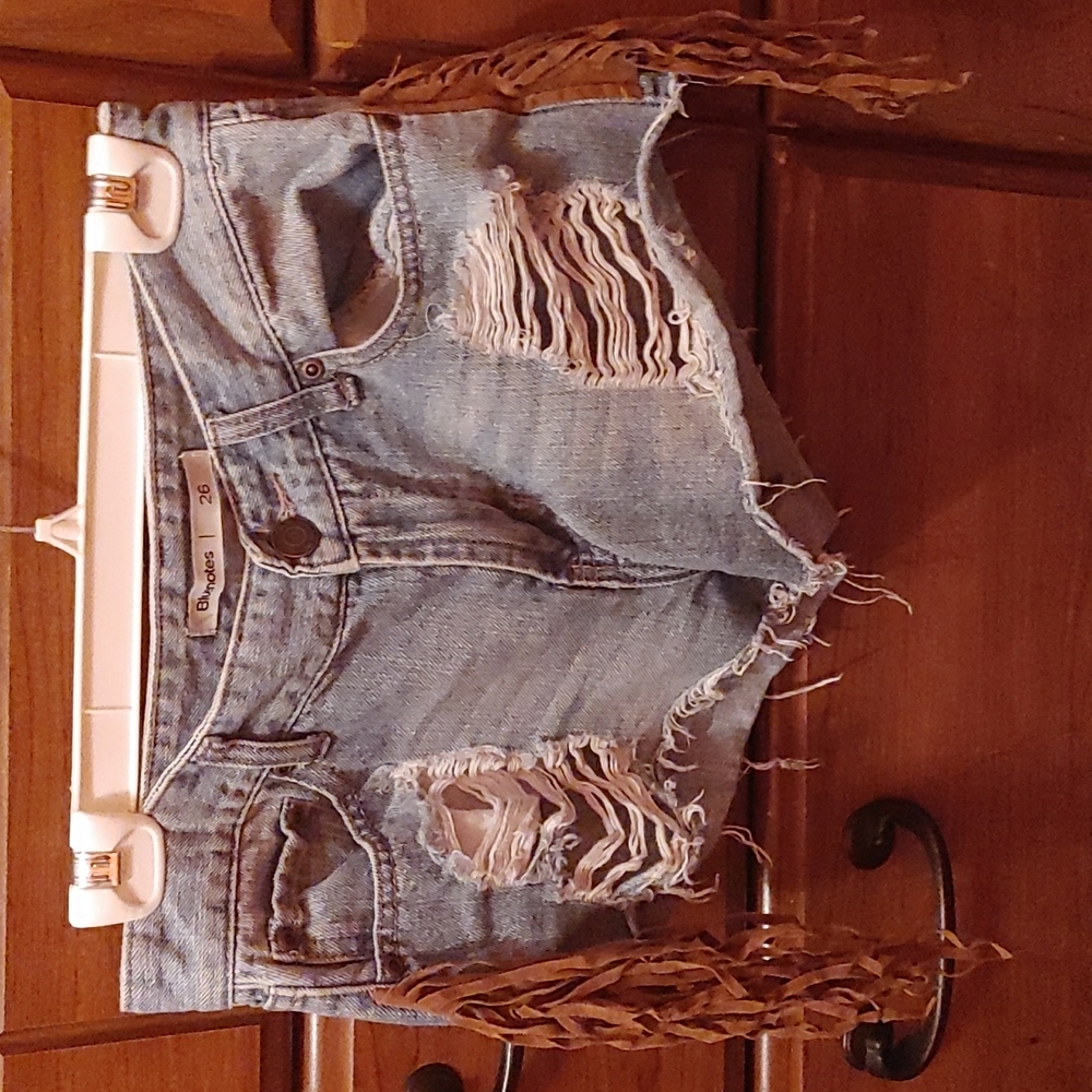 Distressed Fringe Shorts